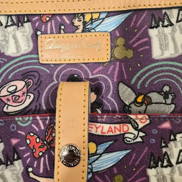 Dooney & Bourke Walt Disney World MICKEY SKETCH PURPLE Letter Carrier Crossbody - Picture 6 of 6